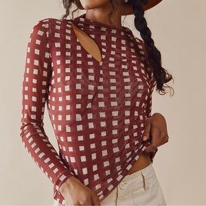 Free People x Find Me Now Abilene Cutout Mesh Top